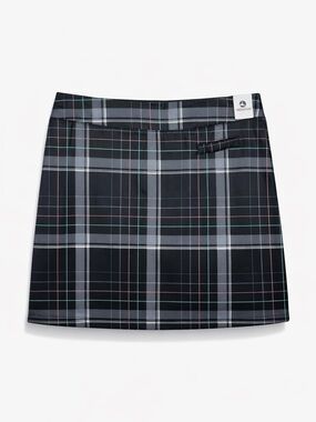 Pebble Beach Black Plaid Shorts-Lined Mini Athletic Skirt (189)